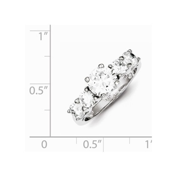 4.00Ctw Genuine Sterling Silver Diamond cz Ring - Picture 2 of 2